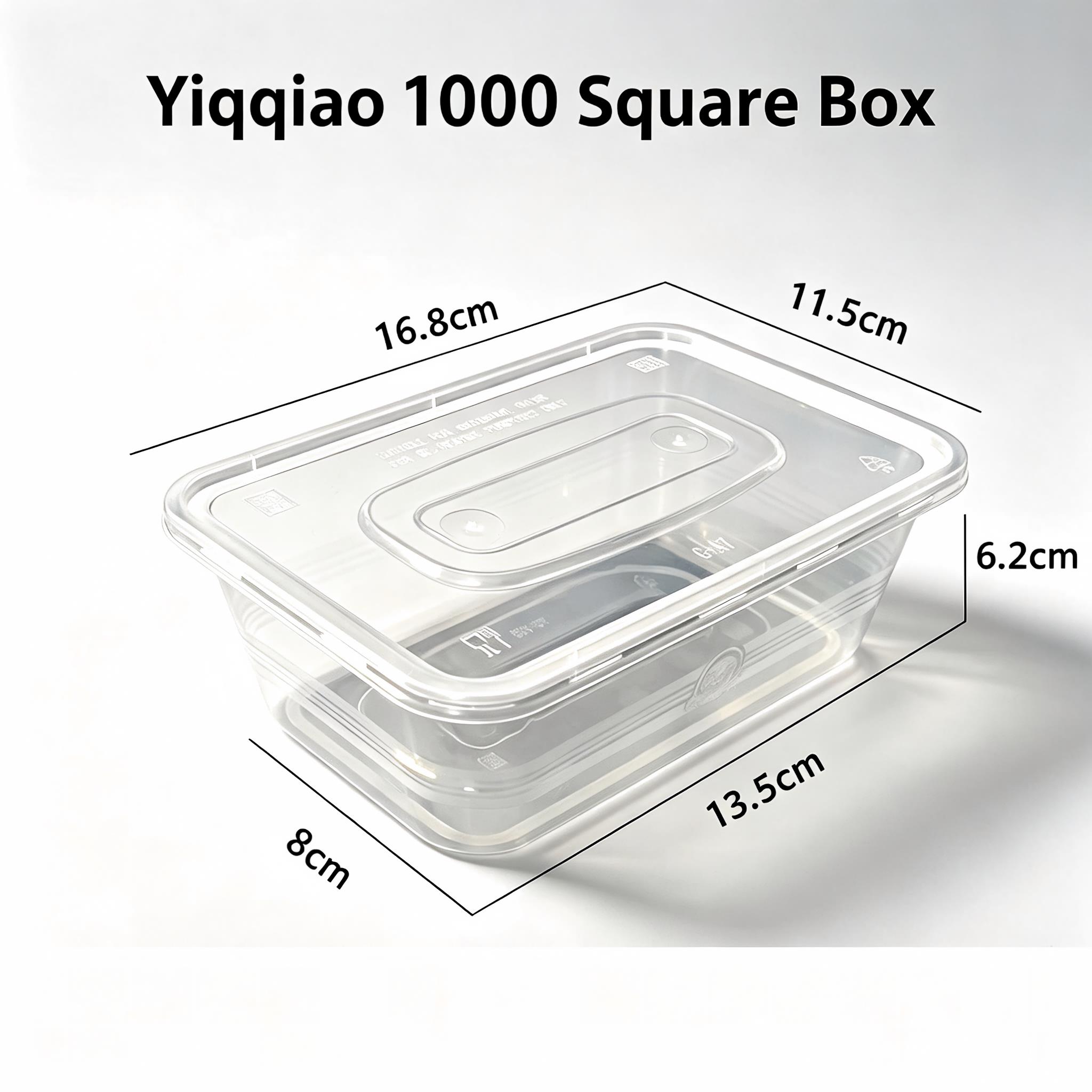 YQ1000 Square PP Disposable Meal Prep Box | Microwavable Takeaway Food Container